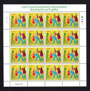 2010 Ireland Century of the Irish Country Women's Association (ICA) Commemorative Stamps Sheetlet Plate 1A1A1A1A Mint Never Hinged (MNH)