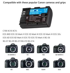 Lp-e6 Lpe6 Lp-e6n Battery For Canon Eos 5d Mark Iv 5d2 5ds R Mark Ii 2 Iii 3 6d 60d 60da 7d 7d2 7dii 70d