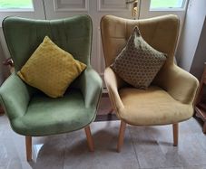 Fabric armchairs x 2