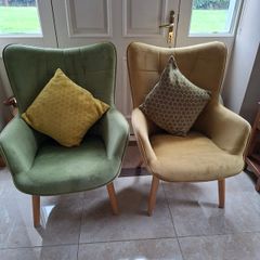 Fabric armchairs x 2