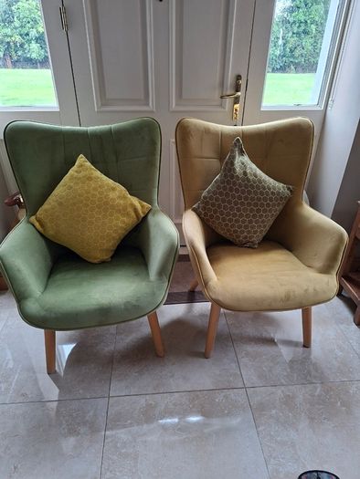 Fabric armchairs x 2