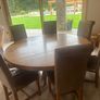 Solid Oak Table and 8 leather chairs Image 5