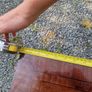 vintage coffee table , brass handle , one draw Image 3