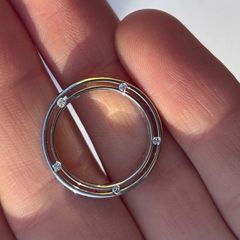 Platinum Damiani style ring, 10rd 0.09ct Diamonds