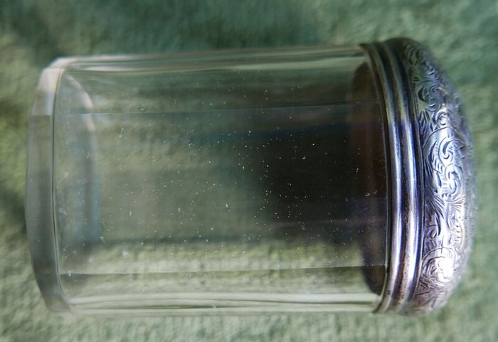 Antique Edwardian 1800s Set 5 Sterling Silver Cut Glass Vanity Pin Bottles Jars