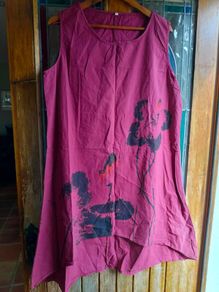 Zanzea 100% Cotton Sleeveless High-Low Dress featuring a vintage-style floral print. 100% cotton. New never worn, ".