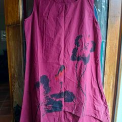 Zanzea 100% Cotton Sleeveless High-Low Dress featuring a vintage-style floral print. 100% cotton. New never worn, ".