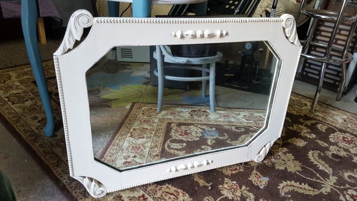 Antique vintage oak mirror