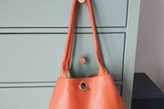 Orange Leather Handbag Similar To Tod's Handbag