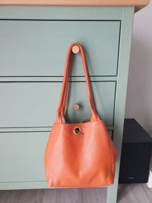 Orange Leather Handbag Similar To Tod's Handbag