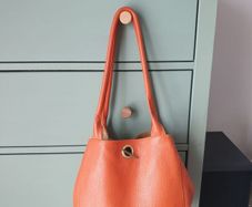 Orange Leather Handbag Similar To Tod's Handbag