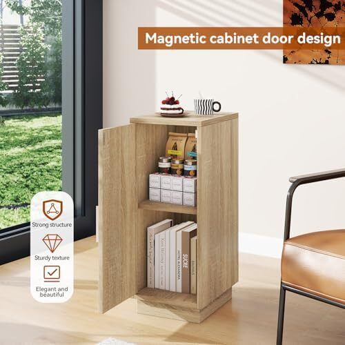 Slim Bedside Table Set of 2, Rattan
