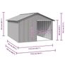 Dog House Anthracite 116.5x153x81.5 cm Galvanised Steel Image 4