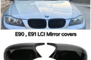 Gloss Black Wing Mirror Cover Cap For BMW E81 E87 E90 E91 E92 E93 LCI Facelift