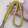 Antique Yellow African Style Glass Beads Strand 22 inches Image 9