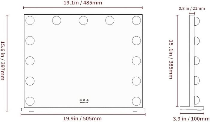 Makeup Mirror with LED Lights,Hollywood Vanity Mirror with 13 Bulbs,3 Color Modes, Touch Screen Control, Hollywood Mirror,Light up Mirror For Bedroom(52x41CM,Silver)