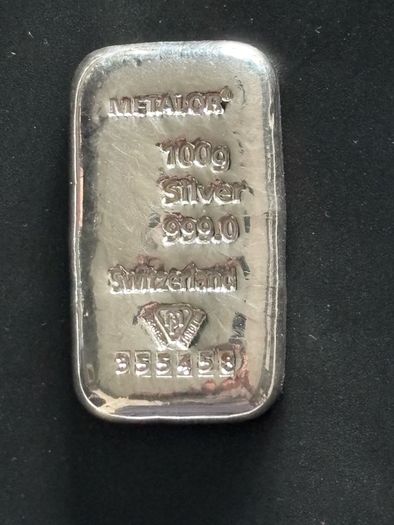 100g Silver bar with Certificate