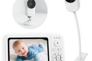 Baby Monitor with Clip and Stand for Bed, 1080P Baby Camera Surveillance Without WIFI, with 3.5 Inch IPS Screen, Two-Way Audio, Crying Detection, Night Vision, Lullabies, SD Card Included