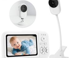 Baby Monitor with Clip and Stand for Bed, 1080P Baby Camera Surveillance Without WIFI, with 3.5 Inch IPS Screen, Two-Way Audio, Crying Detection, Night Vision, Lullabies, SD Card Included