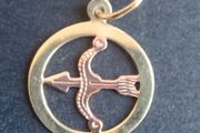 585 14ct two-tone star sign pendant Sagittarius