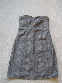 Dress Bershka denim size L strapless sneak skin effect brand new