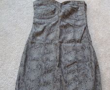 Dress Bershka denim size L strapless sneak skin effect brand new