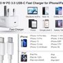 20W USB C Fast Charger With 1M Cable for iPhone 14/14 Plus/14 Pro/14 Pro Max/13 12 11 X XR XS SE 2020 8 7 6 6S Mini, Pad Pro, USBC PD Wall Charging Plug Type C Power Adapter and 3.3FT Cord Image 4