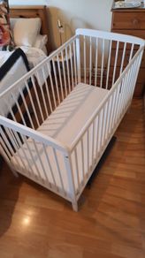 White wooden Cot