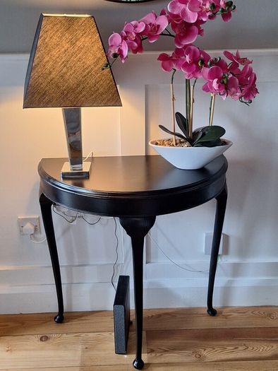 Hall table with lamp and orcid ornament