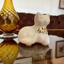 Scandi Nordic Hoganas Keramik Reposing Cat with Gold Detail Image 3
