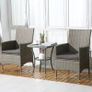 Garden Outdoor Rattan Furniture Bistro Set 3 PCs Patio Weave Companion Chair Table Set Conservatory, Light Grey Image 2