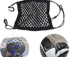 Motorcycle Cargo Net High Elastic Double Layer Motorbike Net for Helmet Storage 10"X11" Bungee Cargo Net with Hooks Luggage Net
