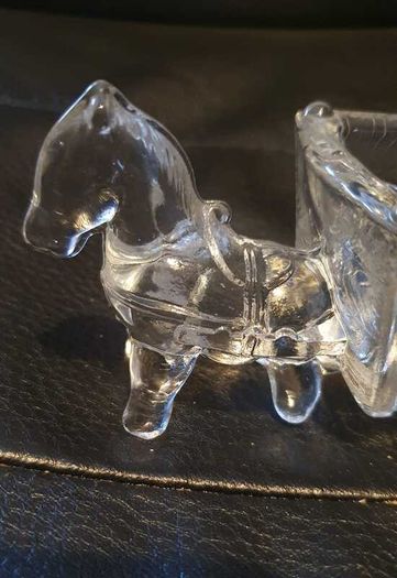 Vintage 1950s Pressed Glass Horses