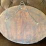 Pretty Early 20th Century Frameless Oval Bevelled Mirror with Original Chain Image 5