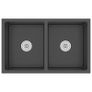 Handmade Kitchen Sink with Strainer Black Stainless Steel Image 2