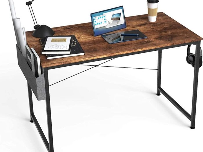 Writing Computer Desk, Office Work Desk for student and worker, Laptop Table with Storage Bag and Headphone Hook,Modern Simple Style Desks for Bedroom, Home, Office 80x50x75cm (FREE POSTAGE)