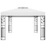 Gazebo with Double Roof and String Lights 3x4 m White Image 4