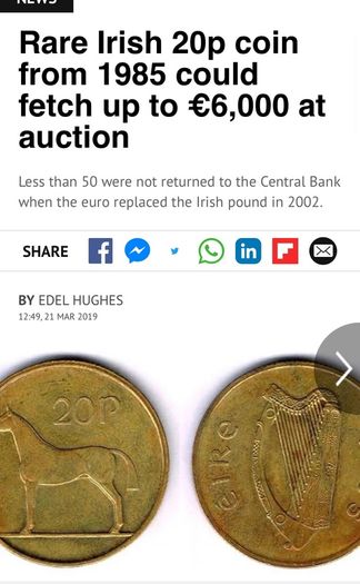 coin 20p 1985 reproduction