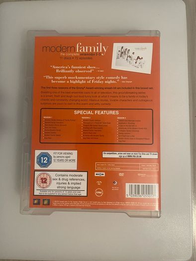 DVD boxset of modern family the complete seasons 1-3 11 discs 72 episodes