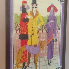 Vintage 1920s Art Deco Scene Needlepoint