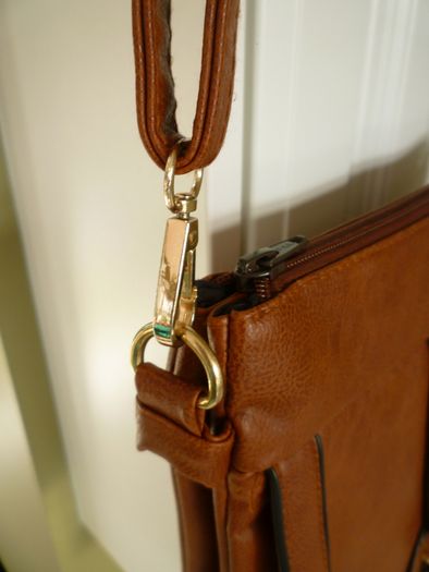 Hand Bag Crossbody Brown Faux Leather Multi Pocket Handbag- Purchased In Carraig Donn