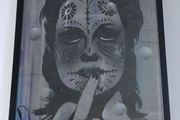 Original London based Graffiti street artist ; Gee Street Art Energize Original . David Bowie type image . Very cool