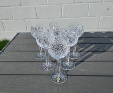 Vintage Set Of 6 Waterford Crystal Hock Glasses