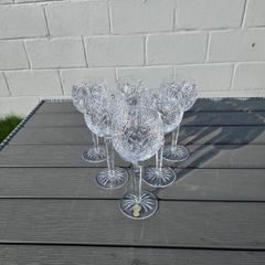 Vintage Set Of 6 Waterford Crystal Hock Glasses