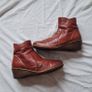 ecco  brown leather boots Size 4 eu 37 zip up in excellent condition Image 4