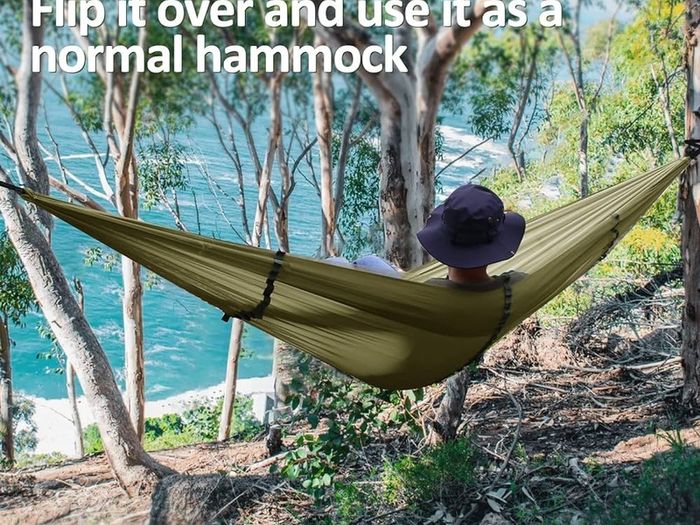 NEW SALE | Travel Bug Net Camping Hammock | 300kg Load Capacity,| 2 x Premium Carabiners,4 x Nylon Slings Included | For Outdoor Indoor Garden