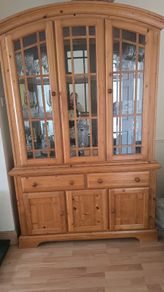 Wooden antique Display unit for show pieces, crystal and glasses
