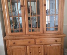 Wooden antique Display unit for show pieces, crystal and glasses