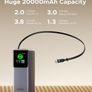 UGREEN 20000mAh 165W Power Bank Fast Charging, Built-in Retractable USB C Cable 3-Way Output Laptop Portable Charger Image 6