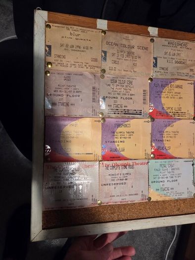 Blur, Oasis, Radiohead, Pulp, OCS 90's concert ticket collection